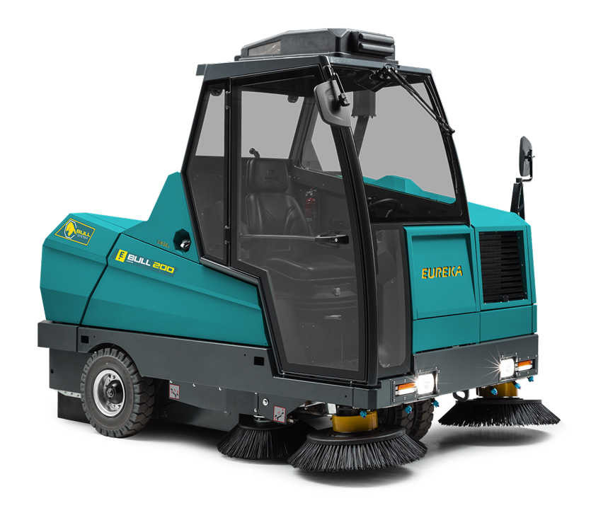 BULL 200 – BALAYEUSE AUTOPORTEE INDUSTRIELLE A BENNAGE HYDRAULIQUE Balayeuses