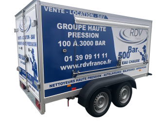 Nettoyeur haute pression autonome 500 BAR - TD503 Nettoyeur Haute Pression sur Remorque de 100 à 1000 bars