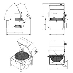 TEKNOX Série P - Lavage semi-automatique de pièces mécaniques Machine de lavage de pièces mécaniques