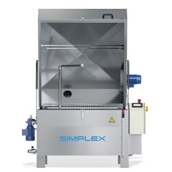 TEKNOX Série SIMPLEX - Lavage par aspersion automatique avec rotation motorisée, géré par PLC avec écran tactile Machine de lavage de pièces mécaniques