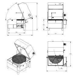 TEKNOX Série SIMPLEX - Lavage par aspersion automatique avec rotation motorisée, géré par PLC avec écran tactile Machine de lavage de pièces mécaniques